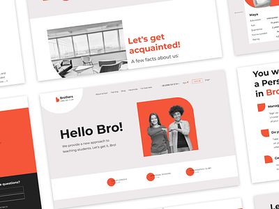 Design for language school Brothers app application branding design graphic design landing landing page language language app language school learning page school screen ui ux ux design web webdesign website