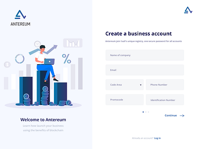 Create a business account business account create account login logo registration sign up ui web design