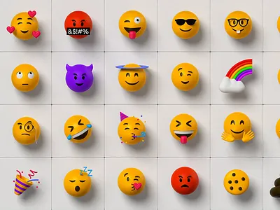 3d emoji animation 3d 3d character 3d emoji 3d icon 3d illustration animation blender emoji grid illustration render transition ui webdesign