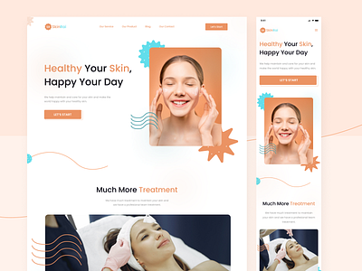 SkinRai - Landing Page beauty web clean health landingpage pink skin ui ux we website