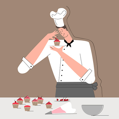 Cute chef chef design illustration people vector