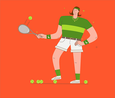 Fashionable tennis player design illustration people sport tennis vector