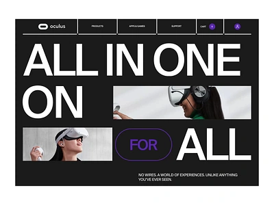 Oculus Website — UX/UI Concept animation design minimal ui ux web