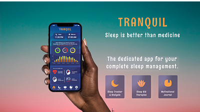 TRANQUIL - sleep management app app calm design meditation mobile sleep ui ux yoga