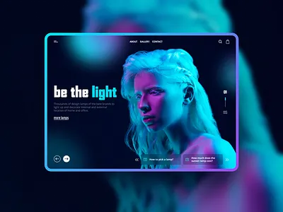 Lamp shop web UI banner design dribbble eccomerce gradient lamp lightning shop shot ui ui ux design web woman