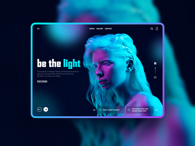 Lamp shop web UI banner design dribbble eccomerce gradient lamp lightning shop shot ui ui ux design web woman