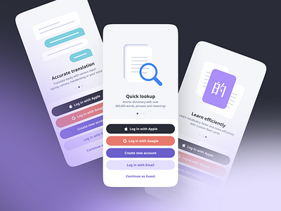 Dictionary Onboarding Mobile UI app design dictionary interface language mobile onboarding ui ux