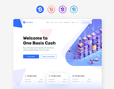 OneBasis Crypto website crypto crypto design crypto website defi defi project landing page logo onebasis token token design ui uidesign