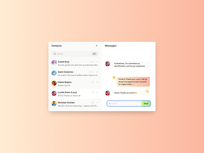 Messenger Concept ui web design