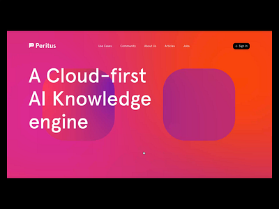 Peritus website - Homepage ai animation artificial intelligence design intelligence artificial machine learning minimal motion typography ui ux web design