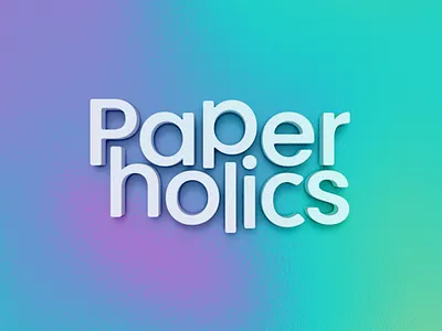 Paperholics Logotype creative cute gradient logo logotype mark paper company wordmark
