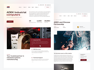 Adek.com - Industrial computers website redesign 2d abstract app art branding card clean design figma flat icon interface landing page minimal simple typography ui ux web website