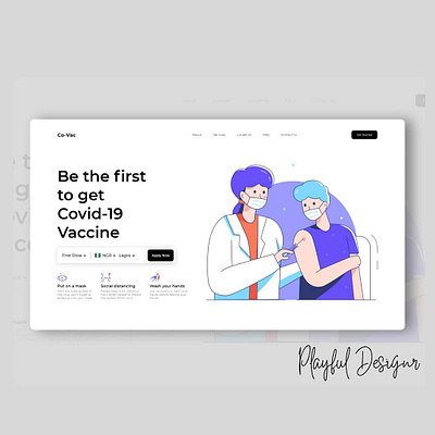 Co-Vac landing page design 01 adobe xd design illustration ui webdesign