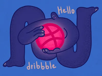 Hello Dribbble! flat flat illustration hello dribbble icon ill illustration logo