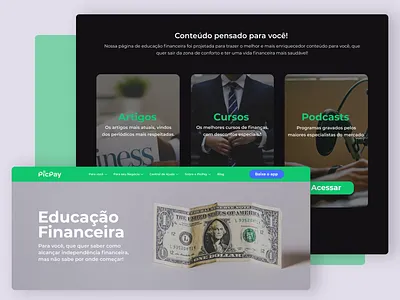 UI Exercise - Educação Financeira [PicPay] concept design figma heroimage layout picpay ui uidesign uiexercise userinterface userinterfacedesign