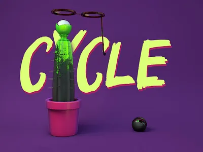 Cycle 3d 3dart art cactus green modeling velvet