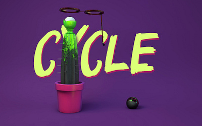 Cycle 3d 3dart art cactus green modeling velvet