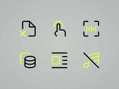 Grey/Neon Study - Web Design Icons design graphic design icons minimal ui vector web web design icons