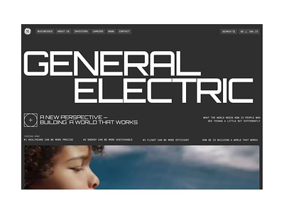 General Electric| Corporate Site| Redesign concept animation design minimal ui ux web