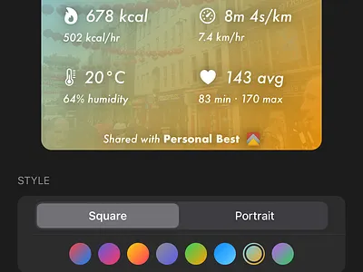 Personal Best – Share screen app fitness health instagram iphone ux workout