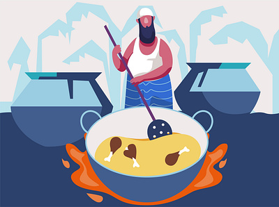 Deshi chief character illustration animation branding cartoon caracter character design character illustration chief cooking cultural illustration design food graphic design illustration logo man ui