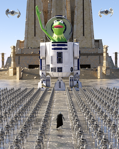 STAR WARS AND KERMIT 3D Digital Art Design 3d 3d art 3d model 3d render animation arte artwork blender cgi crypto design digital art graphic design illustration kermit logo nft render star wars the muppets