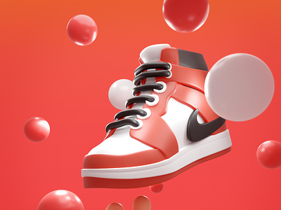 Nike Air Jordan 1 3d 3d illustration advertising basketball blender branding cartoon design graphic design illustration jordan motion graphics nike selling illustration stylized ui