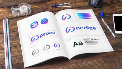 Pedize Brand Book Design brand book brand guides brand identity brand manual brandbook branding agency branding and identity branding guidelines design gradient logo illustration logo logo and branding logo design logo folio 2021 logo trends modern logo monogram logo style guide styleguide