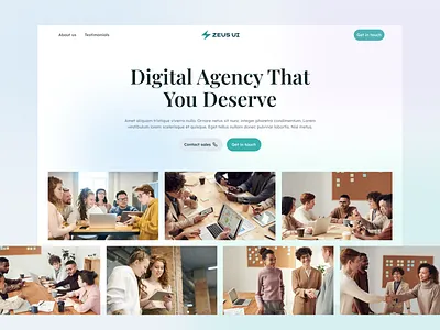 Digital Agency Homepage - Zeus UI agency agency website digital agency header header section hero hero section website
