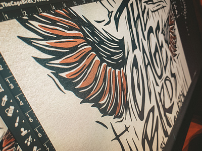 The Cagebirds Poster - WIP advertising design epworth high school freelance graphic design hand lettering illustration lettering texture thattypeguy type design typography wip