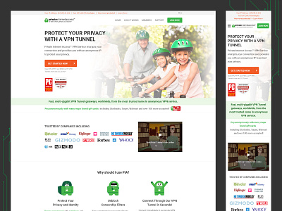Private Internet Access Homepage clean conversion rate optimization design encryption flat homepage illustration mascot minimal privacy protect uiux vpn webpage website