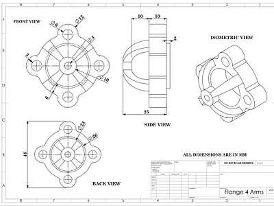 Flange - 2D drawing art artistic autocad blender design drafting drawing manufacturing prosuct design solidworks