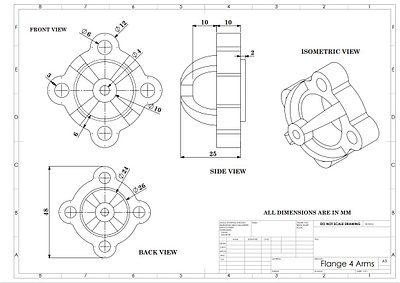 Flange - 2D drawing art artistic autocad blender design drafting drawing manufacturing prosuct design solidworks