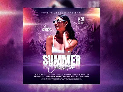 Summer Flyer club club flyer flyer flyer design flyer template instagram spring summer summer beach summer beach party summer flyer summer flyer template summer night summer party summer pool summer pool party summer time summer vibes tropical tropical summer