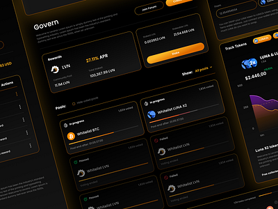 Levana logo | Crypto app bitcoin crypto crypto app dark mode dark mode ui dark ui defi ui ui design ui inspiration uiux ux web web app