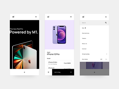 AU Store • Mobile Layout • Website Design design figma flat design illustration interface landing page logo minimalism typography ui