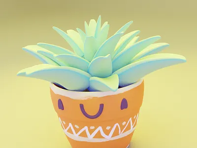 Succulent Friend blender cute illustration procreate render succulent