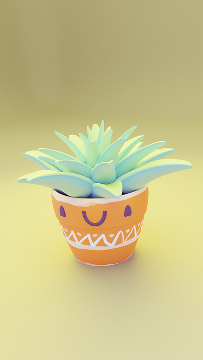 Succulent Friend blender cute illustration procreate render succulent