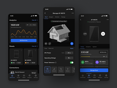 Ectopanel - Solar Panels Control Mobile App app dashbord ecology green energy mobile app product product design solar solar energy