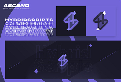 Hybrid Scripts automation branding flat geometric h logo hybrid hypebeast icon logo minimal modern purple script sneaker software videogame