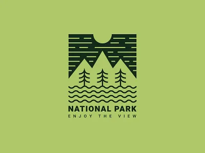 National Park area biosphere conservation design landscape line art logo minimal mountain national park natural nature pine tree preserve refuge reserve sanctuary source vector wildlife