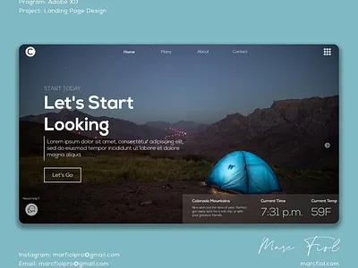 Camper - Landing Page Design branding design landing page ui ux