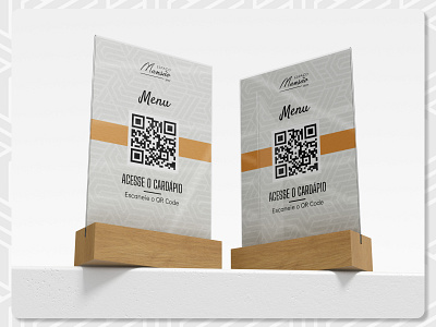 Espaço Mansão Stationery - Table Display branding cardápio clean design designs desktop display display events graphic design illustrator menu minimal qr code stationary table display