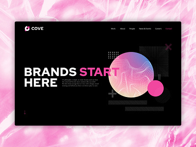 Landing page abstract banner bold brand branding business clean commercial company corporate dailyui design e commerce landing page modern pink recruitment ui ux website