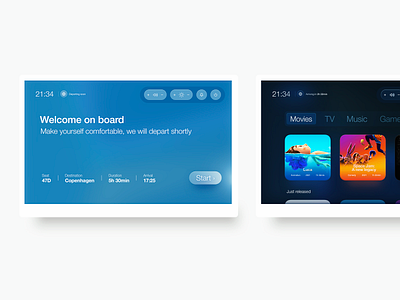 In-flight entertainment (IFE) UI flight ife product design ui