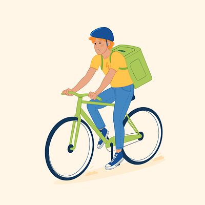 Delivery service bike delivery illustration service