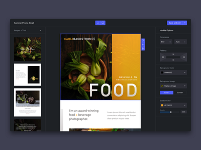 Modular Email Builder concept email development front end development product design ui design ux design