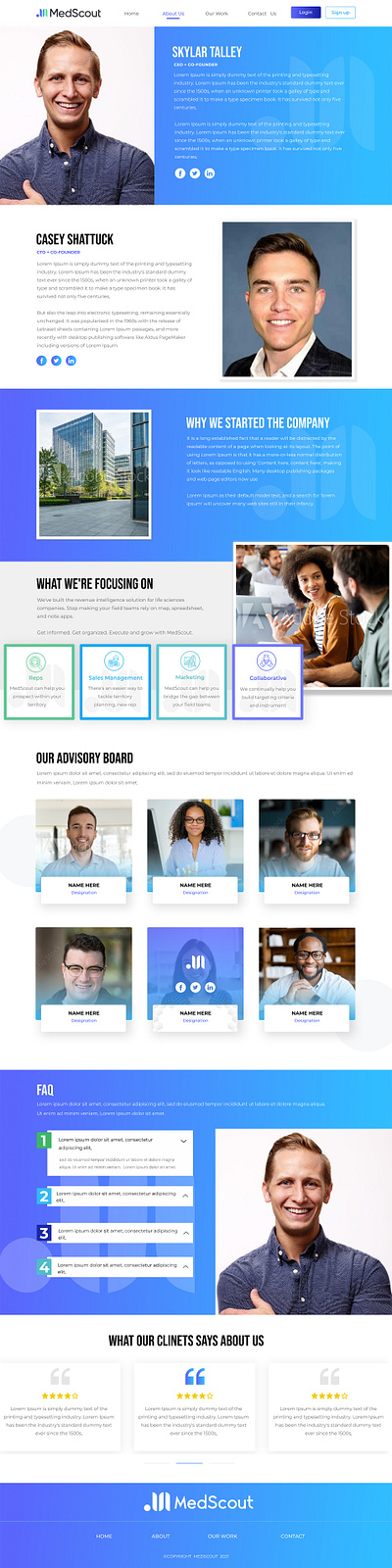 Medscout About Us Page Design branding graphic design ui