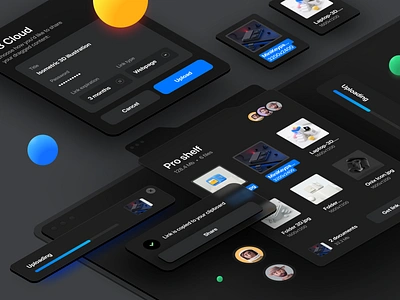 DropFile – Isometric showcase 3d app clean dark folder illustration isometric minimal showcase ui ui design uidesign uikit user interface ux ux design uxdesign web design webapp website