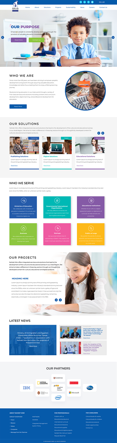 School Home Page Design branding graphic design ui